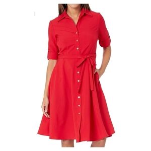 Sharagano Red Button-Down Dress NWOT #2628